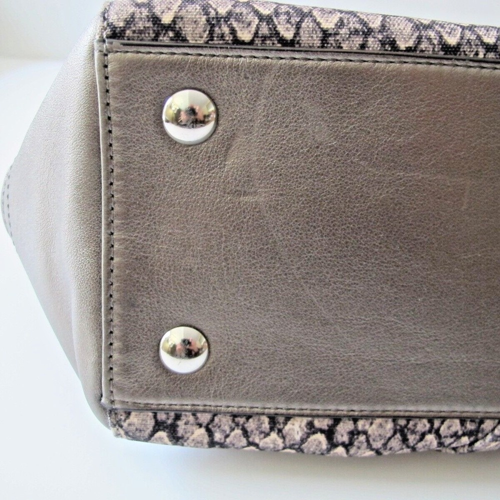 Coach Handbag Purse Taylor F26034 Satchel Pewter Gray Black Leather Tote - Picture 6 of 13